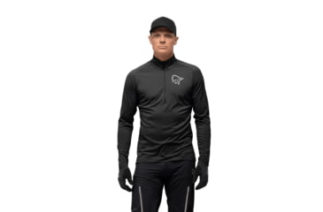 Image of Norrona Fjora Equaliser Long Sleeve Zip Top - Mens, Caviar, Large, 2214-21-7718-L