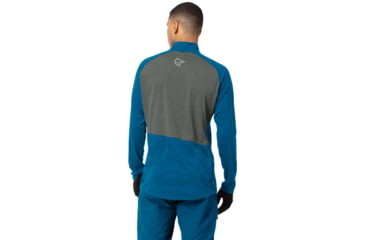 Image of Norrona Fjora Equaliser Zip Top Long Sleeve - Mens, Mykonos Blue/Castor Grey, Large, 2214-21 6010 L