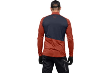 Image of Norrona Fjora Equaliser Zip Top Long Sleeve - Mens, Rooibos Tea/Indigo Night, Extra Large, 2214-21 5511 XL