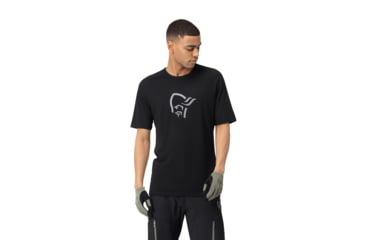 Image of Norrona Fjora Wool T-Shirt - Mens, Caviar, Small, 2224-21-7718-S