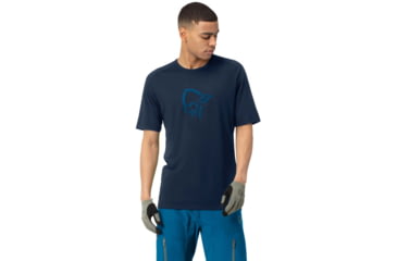 Image of Norrona Fjora Wool T-Shirt - Mens, Indigo Night/Mykonos Blue, Extra Large, 2224-21 2379 XL