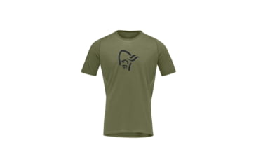 Image of Norrona Fjora Wool T-Shirt - Mens, Olive Night, Medium, 2224-21-3301-M