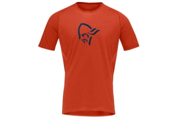 Image of Norrona Fjora Wool T-Shirt - Mens, Rooibos Tea/Indigo Night, Medium, 2224-21 5511 M