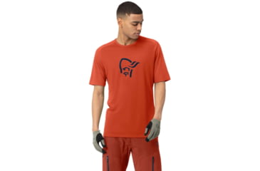 Image of Norrona Fjora Wool T-Shirt - Mens, Rooibos Tea/Indigo Night, Medium, 2224-21 5511 M