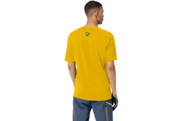 Image of Norrona Fjora Wool T-Shirt - Mens, Sulphur/Vintage Indigo, Small, 2224-21 5012 S