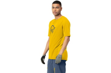 Image of Norrona Fjora Wool T-Shirt - Mens, Sulphur/Vintage Indigo, Small, 2224-21 5012 S