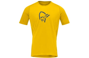 Image of Norrona Fjora Wool T-Shirt - Mens, Sulphur/Vintage Indigo, Small, 2224-21 5012 S