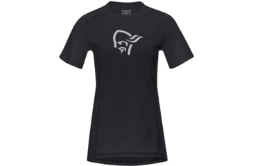 Image of Norrona Fjora Wool T-Shirt - Womens, Caviar Black, Small, 2225-21 7718 S