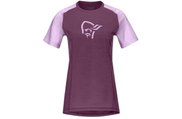 Image of Norrona Fjora Wool T-Shirt - Womens, Dark Purple/Violet Tulle, Extra Small, 7042698461612