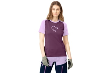 Image of Norrona Fjora Wool T-Shirt - Womens, Dark Purple/Violet Tulle, Extra Small, 7042698461612