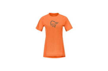 Image of Norrona Fjora Wool T-Shirt - Womens, Orange Alert, Extra Small, 2225-21-5620-XS