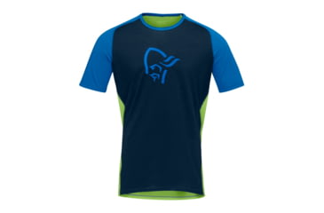Image of Norrona Fjr Wool T-Shirt - Mens, Indigo Night/Foliage, Medium, 7042698425553