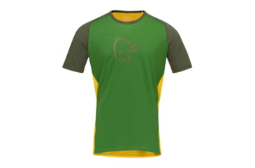 Image of Norrona Fjr Wool T-Shirt - Mens, Treetop/Lemon Chrome, Small, 7042698425645