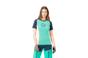 Image of Norrona Fjr Wool T-Shirt - Womens, Arcadia/Snowdrop, Extra Small, 7042698425690