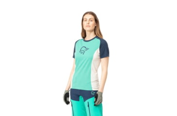Image of Norrona Fjr Wool T-Shirt - Womens, Arcadia/Snowdrop, Extra Small, 7042698425690