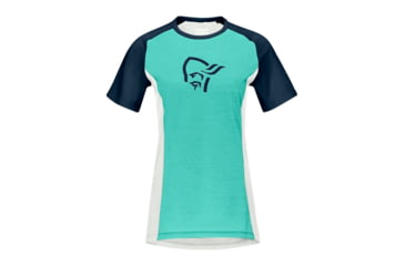 Image of Norrona Fjr Wool T-Shirt - Womens, Arcadia/Snowdrop, Extra Small, 7042698425690