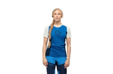 Image of Norrona Fjr Wool T-Shirt - Womens, Campanula/Indigo Night, Extra Small, 7042698425737