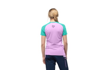 Image of Norrona Fjr Wool T-Shirt - Womens, Indigo Night/Violet Tulle, Large, 7042698425744