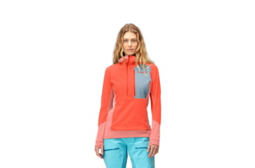 Image of Norrona Lofoten Thermal Pro Hood - Womens, Orange Alert/Peach Amber, Small, 1003-22 5628 S