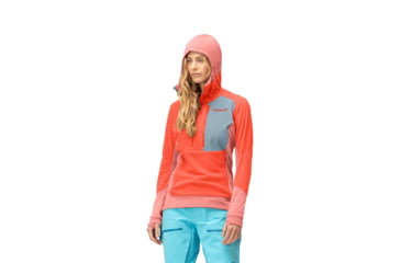Image of Norrona Lofoten Thermal Pro Hood - Womens, Orange Alert/Peach Amber, Small, 1003-22 5628 S