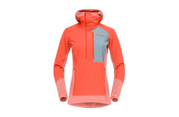 Image of Norrona Lofoten Thermal Pro Hood - Womens, Orange Alert/Peach Amber, Small, 1003-22 5628 S