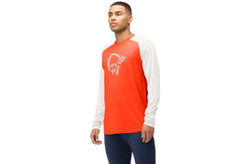 Image of Norrona PureUll Norrona Long Sleeve - Mens, Arednalin Red/Snowdrop, Medium, 5262-21 5643 M