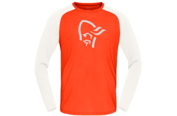 Image of Norrona PureUll Norrona Long Sleeve - Mens, Arednalin Red/Snowdrop, Medium, 5262-21 5643 M