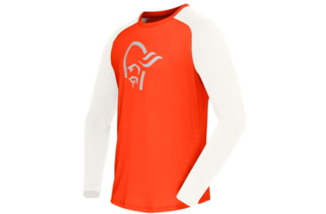 Image of Norrona PureUll Norrona Long Sleeve - Mens, Arednalin Red/Snowdrop, Medium, 5262-21 5643 M