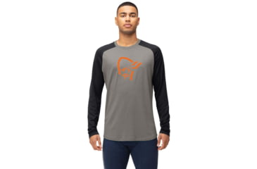 Image of Norrona PureUll Norrona Long Sleeve - Mens, Castor Grey/Caviar Black Melange, 2XL, 5262-21 8704 XXL