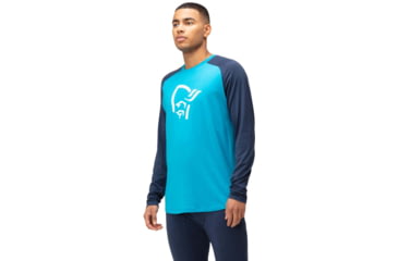 Image of Norrona PureUll Norrona Long Sleeve - Mens, Hawaiian Surf/Indigo Night, 2XL, 5262-21 6609 XXL