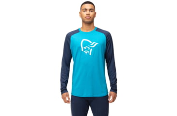 Image of Norrona PureUll Norrona Long Sleeve - Mens, Hawaiian Surf/Indigo Night, 2XL, 5262-21 6609 XXL