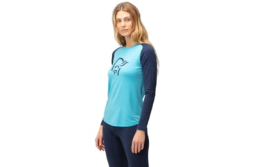 Image of Norrona PureUll Norrona Long Sleeve - Womens, Aquarius/Indigo Night, Extra Small, 5266-21 2374 XS