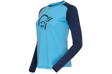 Image of Norrona PureUll Norrona Long Sleeve - Womens, Aquarius/Indigo Night, Extra Small, 5266-21 2374 XS