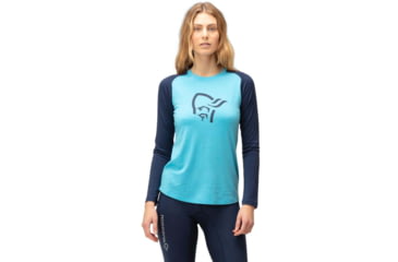 Image of Norrona PureUll Norrona Long Sleeve - Womens, Aquarius/Indigo Night, Extra Small, 5266-21 2374 XS