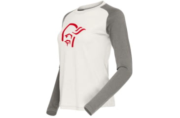 Image of Norrona PureUll Norrona Long Sleeve - Womens, Snowdrop/Castor Grey, Medium, 5266-21 9942 M