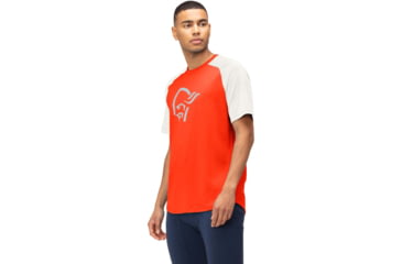 Image of Norrona PureUll Norrona T-Shirt - Mens, Arednalin Red/Snowdrop, Small, 5261-21 5643 S