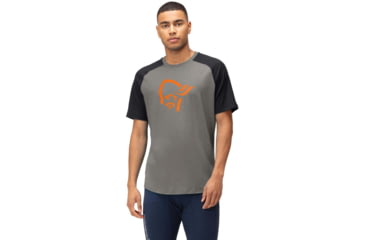 Image of Norrona PureUll Norrona T-Shirt - Mens, Castor Grey/Caviar Black Melange, Small, 5261-21 8704 S