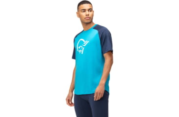 Image of Norrona PureUll Norrona T-Shirt - Mens, Hawaiian Surf/Indigo Night, Small, 5261-21 6609 S