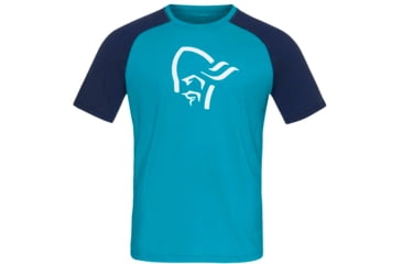 Image of Norrona PureUll Norrona T-Shirt - Mens, Hawaiian Surf/Indigo Night, Small, 5261-21 6609 S