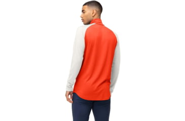 Image of Norrona PureUll Norrona Zip Neck Shirt - Mens, Arednalin Red/Snowdrop, Medium, 5270-21 5643 M