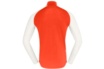 Image of Norrona PureUll Norrona Zip Neck Shirt - Mens, Arednalin Red/Snowdrop, Medium, 5270-21 5643 M