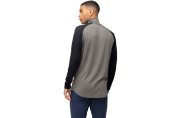 Image of Norrona PureUll Norrona Zip Neck Shirt - Mens, Castor Grey/Caviar Black Melange, 2XL, 5270-21 8704 XXL