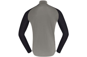 Image of Norrona PureUll Norrona Zip Neck Shirt - Mens, Castor Grey/Caviar Black Melange, 2XL, 5270-21 8704 XXL