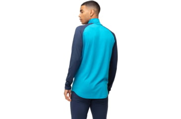 Image of Norrona PureUll Norrona Zip Neck Shirt - Mens, Hawaiian Surf/Indigo Night, Large, 5270-21 6609 L