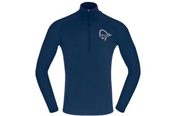 Image of Norrona PureUll Norrona Zip Neck Shirt - Mens, Indigo Night, Large, 5270-21 2295 L