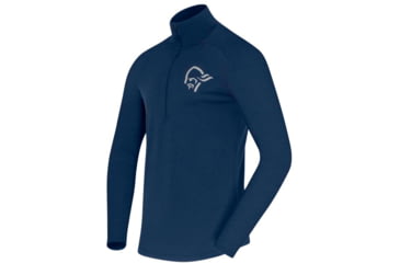 Image of Norrona PureUll Norrona Zip Neck Shirt - Mens, Indigo Night, Large, 5270-21 2295 L