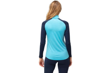 Image of Norrona PureUll Norrona Zip Neck Shirt - Womens, Aquarius/Indigo Night, Extra Large, 5271-21 2374 XL