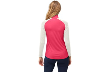 Image of Norrona PureUll Norrona Zip Neck Shirt - Womens, Honeysuckle/Snowdrop, Extra Small, 5271-21 5558 XS