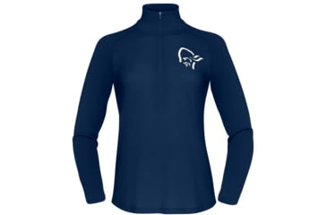 Image of Norrona PureUll Norrona Zip Neck Shirt - Womens, Indigo Night, Extra Large, 5271-21 2295 XL