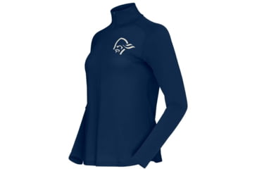Image of Norrona PureUll Norrona Zip Neck Shirt - Womens, Indigo Night, Extra Large, 5271-21 2295 XL